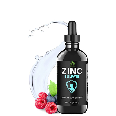OEM Zinc Liquid Drops كبريتات الزنك عن طريق الفم سائل فيتامين C الزنك قطرات مكمل غذائي للبالغين والأطفال