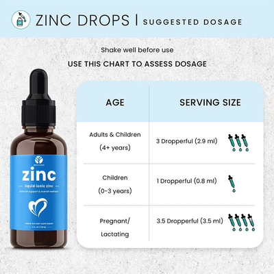OEM Zinc Liquid Drops كبريتات الزنك عن طريق الفم سائل فيتامين C الزنك قطرات مكمل غذائي للبالغين والأطفال
