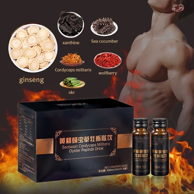 OEM LOGO Sealwort Cordyceps Militaris Oyster Peptide Drink تحسين التحمل للذكور الرعاية الصحية عن طريق الفم السائل