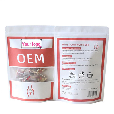 OEM 100٪ عشب طبيعي ليفية شاي الرحم تنظيف المؤنث Tearelief آلام شاي الرحم الدافئ
