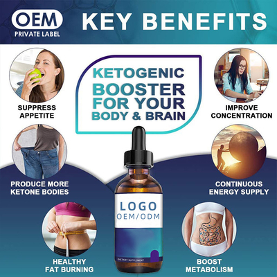 30 مللي قطرات الكولاجين البيوتين التخسيس BHB Keto Drops OEM زيت البذور العشبية استخراج الزيت العطري