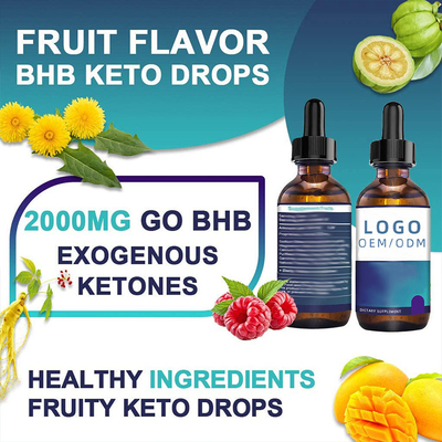 30 مللي قطرات الكولاجين البيوتين التخسيس BHB Keto Drops OEM زيت البذور العشبية استخراج الزيت العطري
