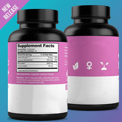 مكملات دعم هرمون المرأة المضادة للتعب مع مكمل D-Chiro Inositol Folate Vitamin D3